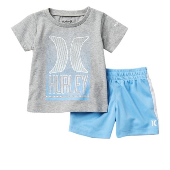 Hurley Other - Boys Hurley Outfit Shirt w/ Short Set Size 12 mths